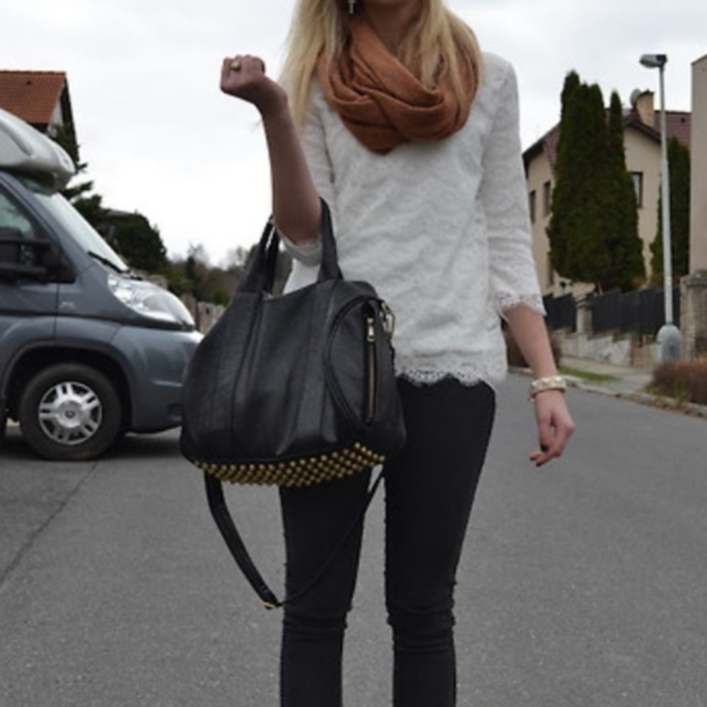 Authentic Alexander Wang Rocco Duffle Bag Black EUC Celebrity Favorite - Picture 4 of 16